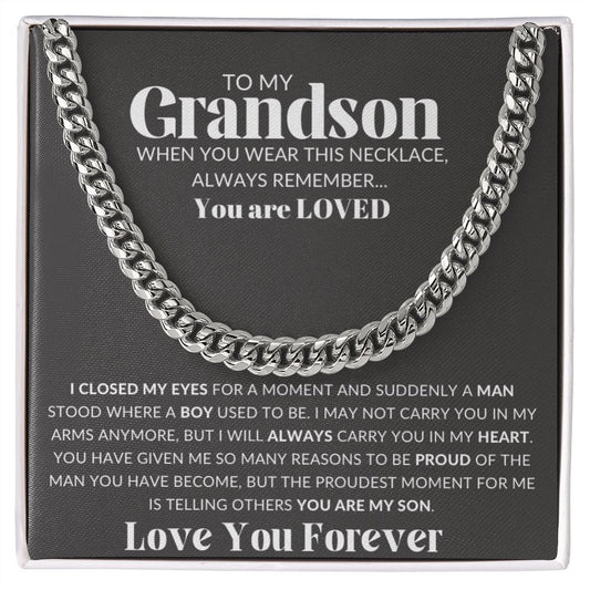 To My Grandson Cuban Link