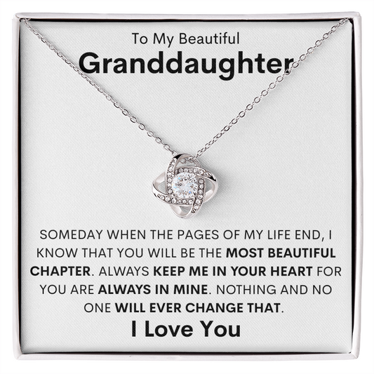 To My Beautiful Granddaughter | Love Knot Necklace