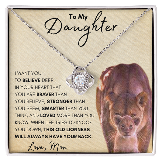 To My Daughter | Old Lioness Love Knot Necklace