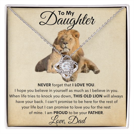 To My Daughter | Old Lion Love Knot Necklace