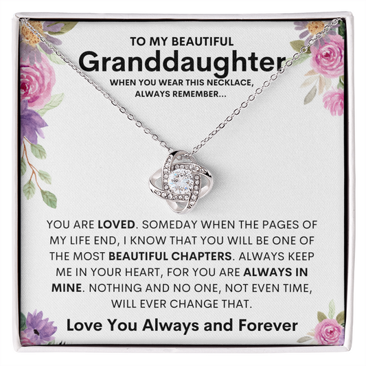 To My Beautiful Granddaughter | Love Knot Necklace