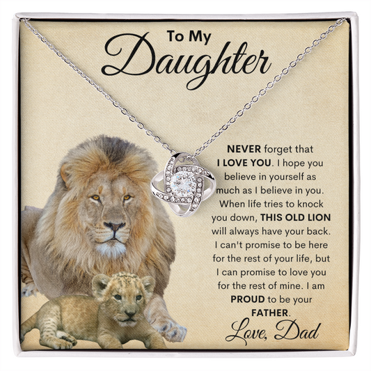 To My Daughter | Old Lion Love Knot Necklace