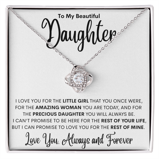To My Beautiful Daughter | Precious Love Knot Necklace