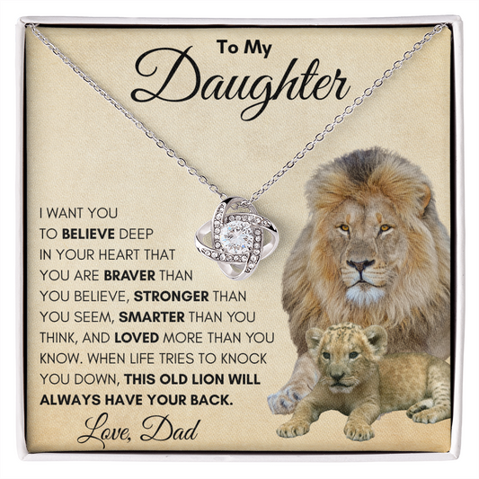 To My Daughter | Old Lion Love Knot Necklace