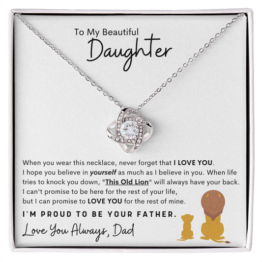 To My Beautiful Daughter | Old Lion Love Knot Necklace