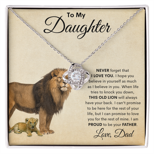 To My Daughter | Old Lion Love Knot Necklace