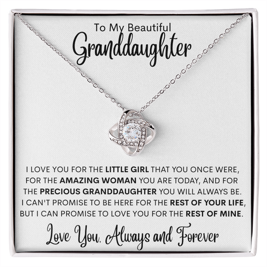 To My Beautiful Granddaughter | Love Knot Necklace