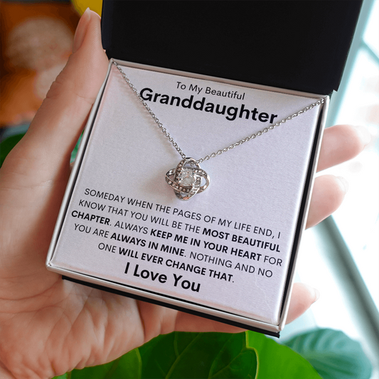 To My Beautiful Granddaughter | Love Knot Necklace