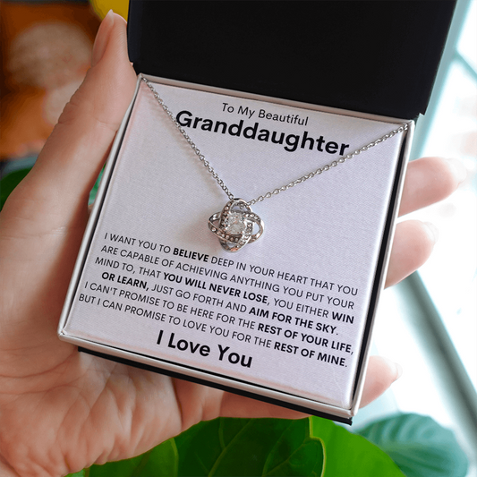 To My Beautiful Granddaughter | Love Knot Necklace