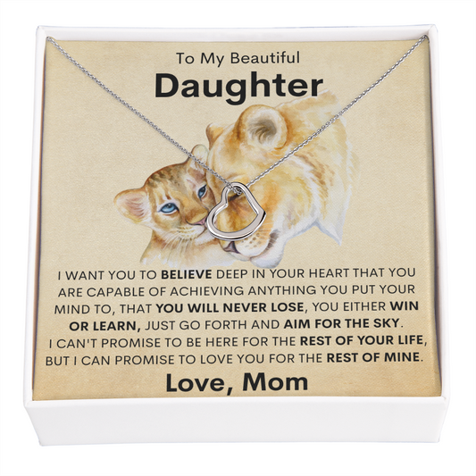 To My Beautiful Daughter | Believe Delicate Heart Necklace