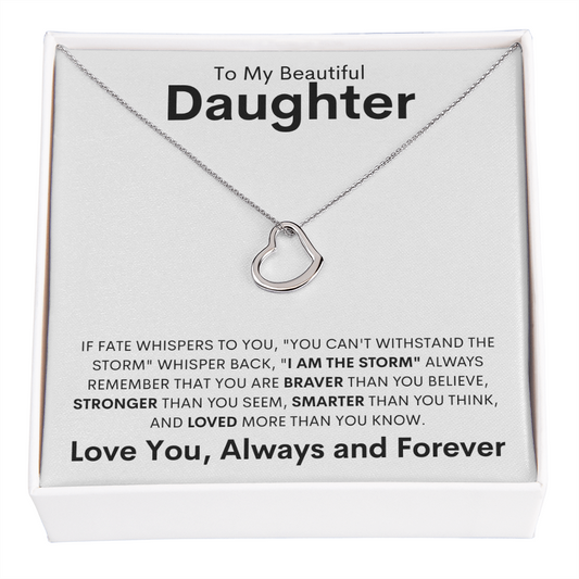To My Beautiful Daughter | STORM Delicate Heart Necklace