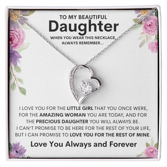 To My Beautiful Daughter | Flower Forever Love Necklace