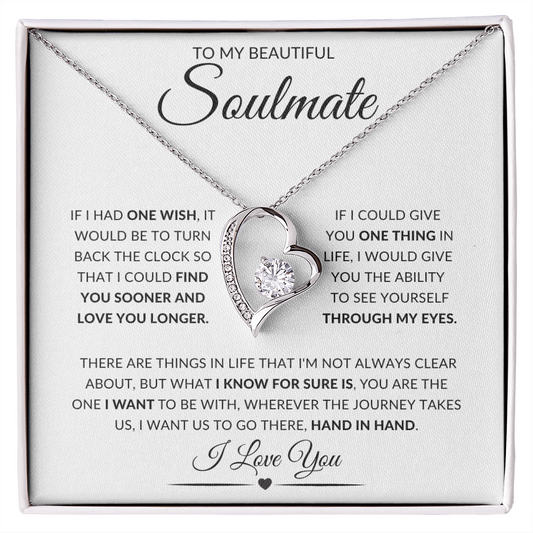 To My Beautiful Soulmate |One Wish Forever Love Necklace
