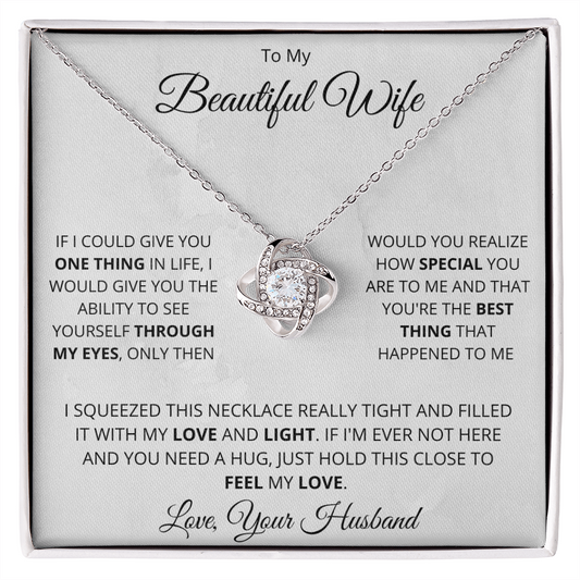 To My Beautiful Wife | Love Knot Necklace